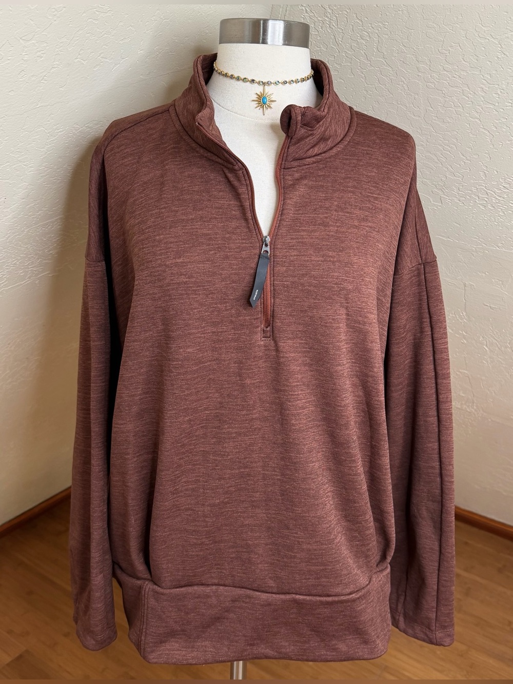 Athleta Brown Altitude Polartec Half Zip Sweatshirt 3X Athleisure Lined